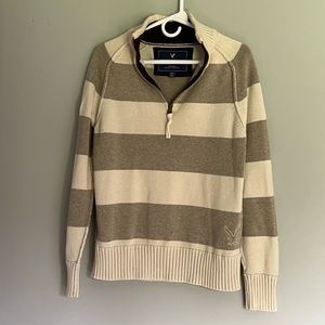 Pop Collar Striped Sweater